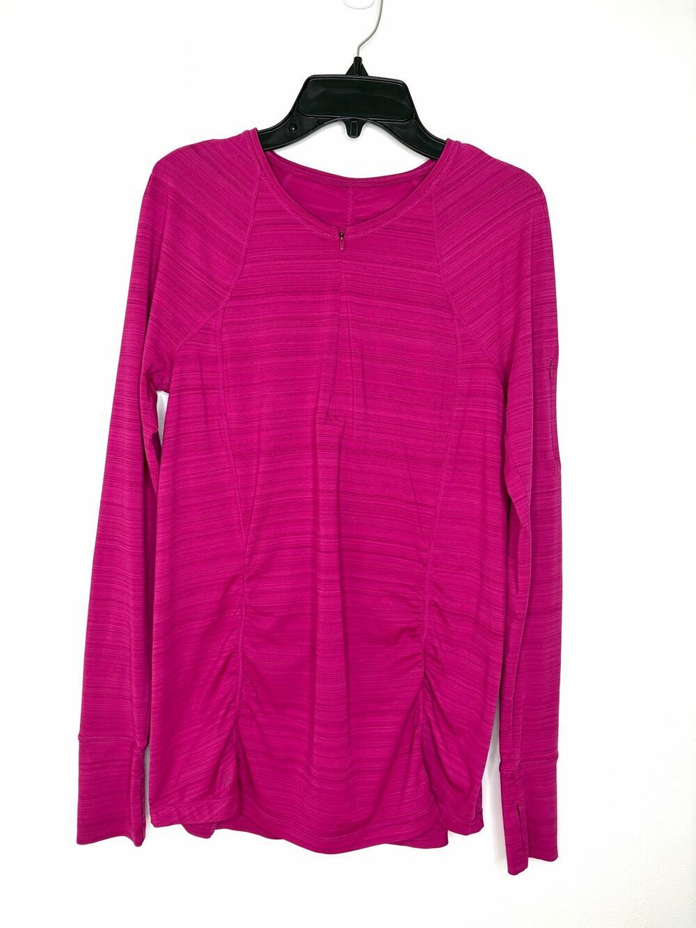 Athleta Pacifica 1/2 Zip Long Sleeve Pullover Top Sz M Pink Activewear Swim top